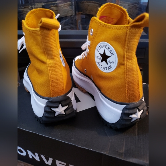 Converse Yellow High-Top Sneakers with Chunky Sole - Picture 4 of 9
